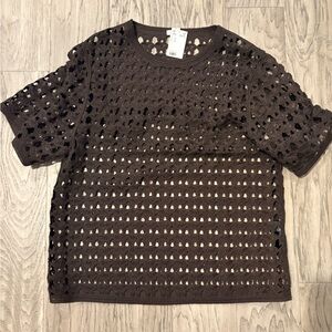 H&M Brown Crochet Swim Coverup